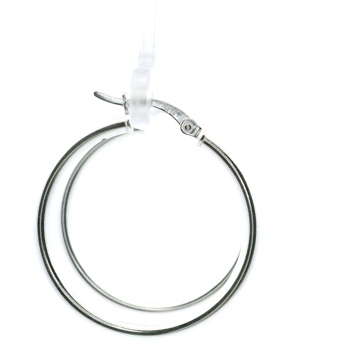 Sterling Silver French-Lock Tube Hoops