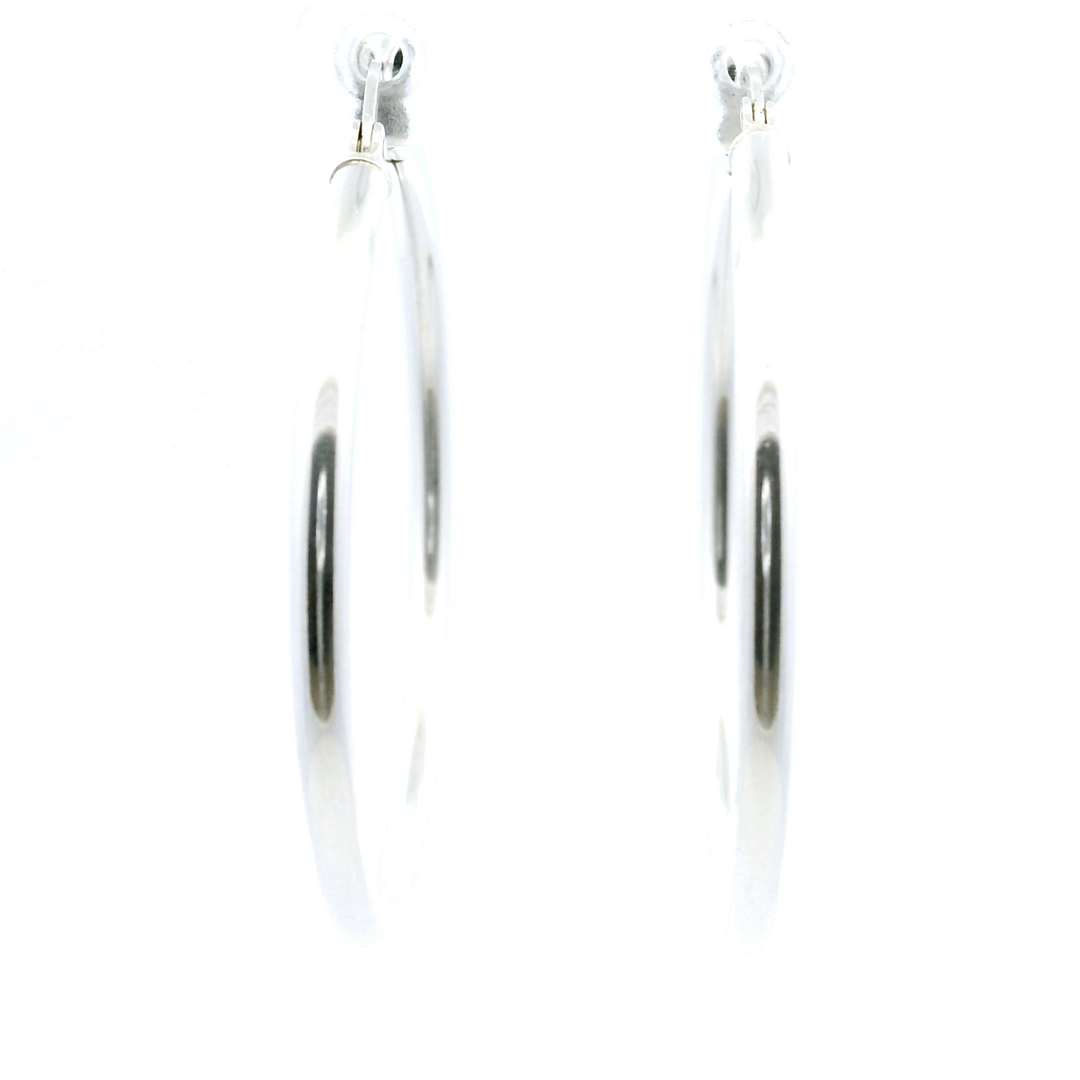 Sterling Silver French-Lock Tube Hoops