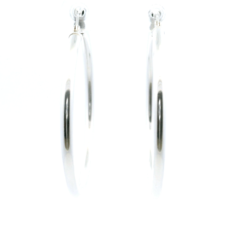 Sterling Silver French-Lock Tube Hoops
