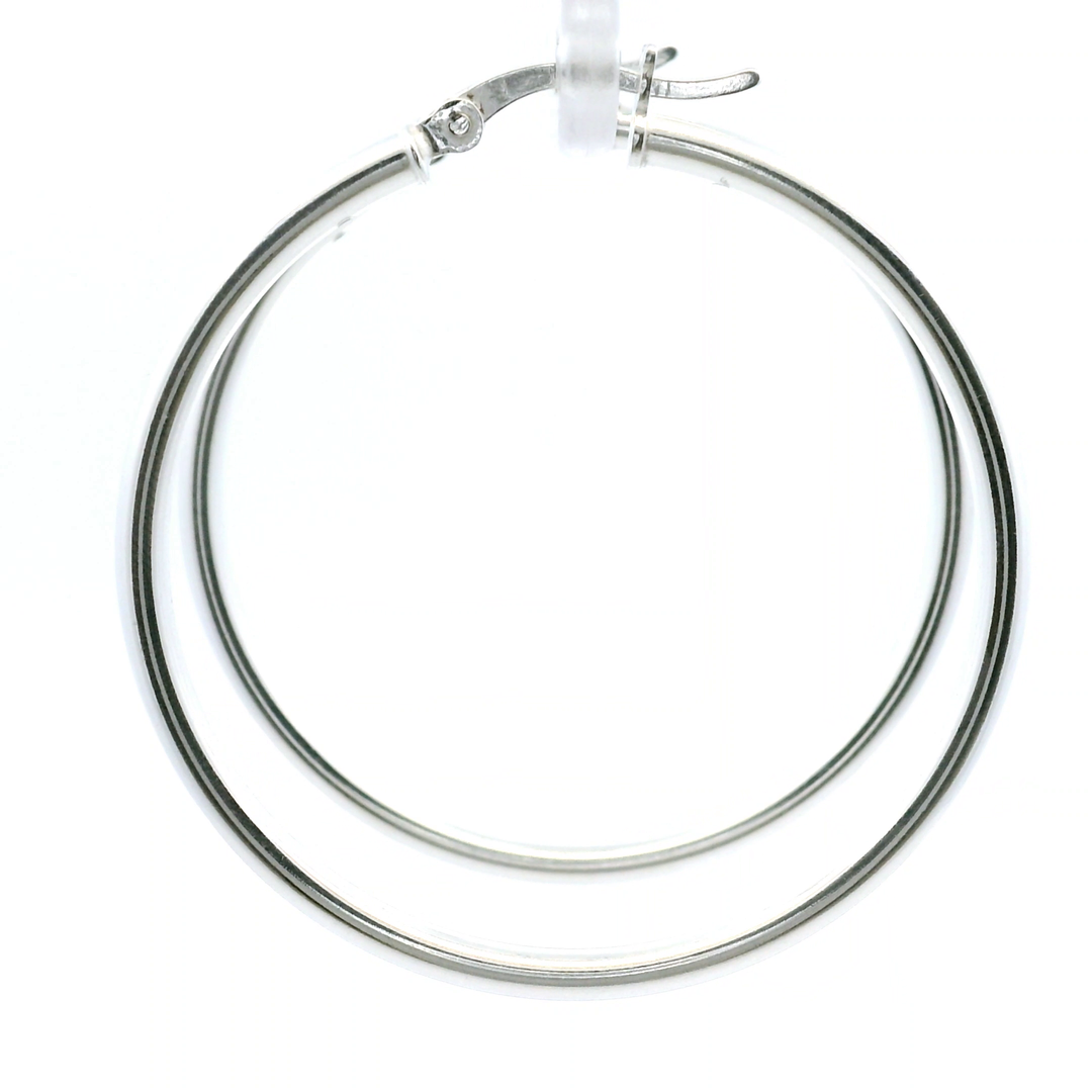 Sterling Silver French-Lock Tube Hoops