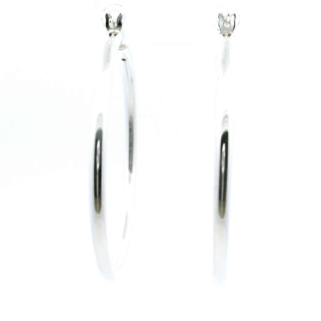 Sterling Silver French-Lock Tube Hoops
