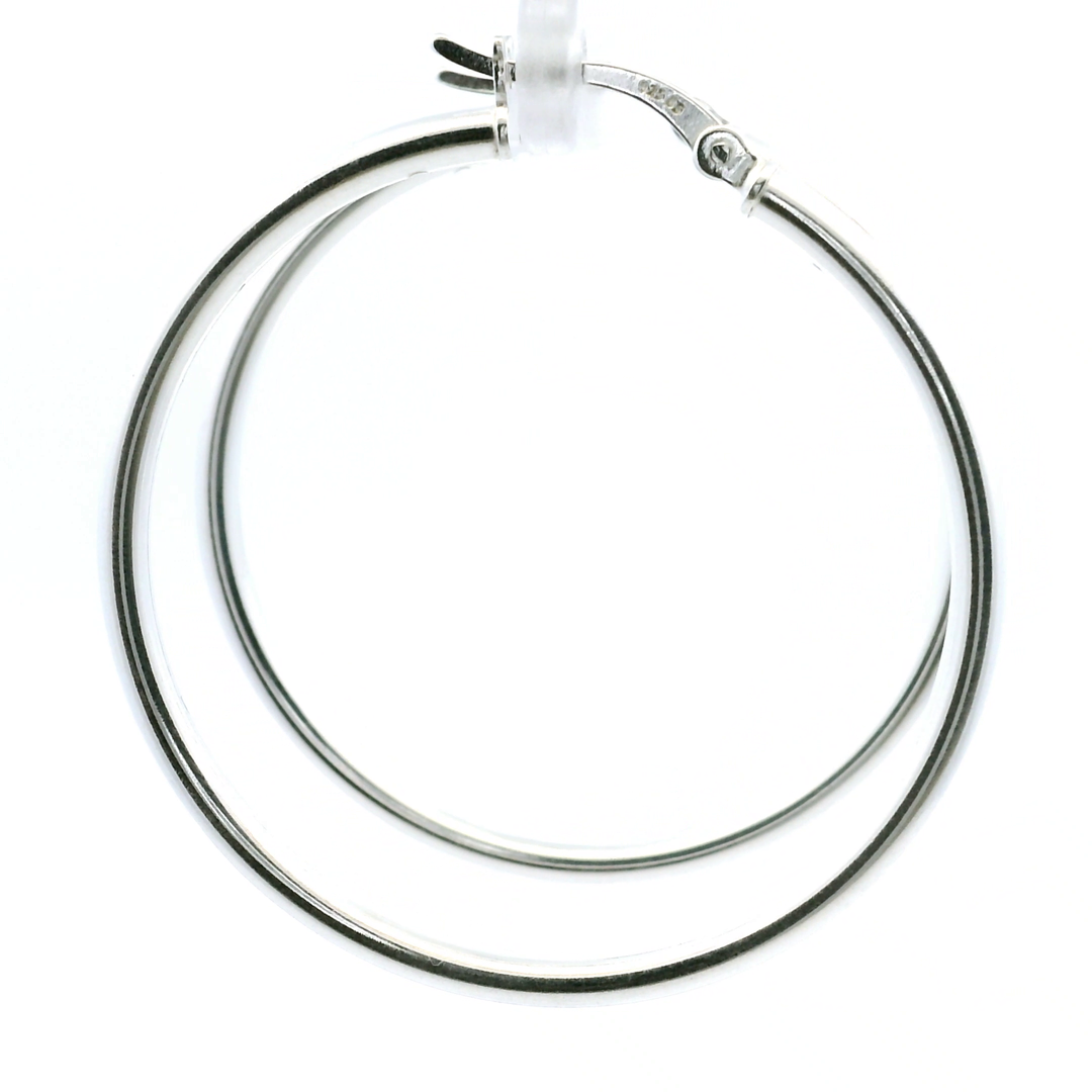 Sterling Silver French-Lock Tube Hoops