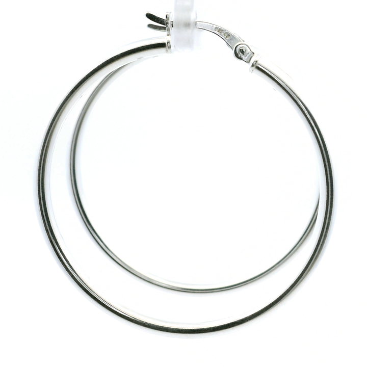 Sterling Silver French-Lock Tube Hoops