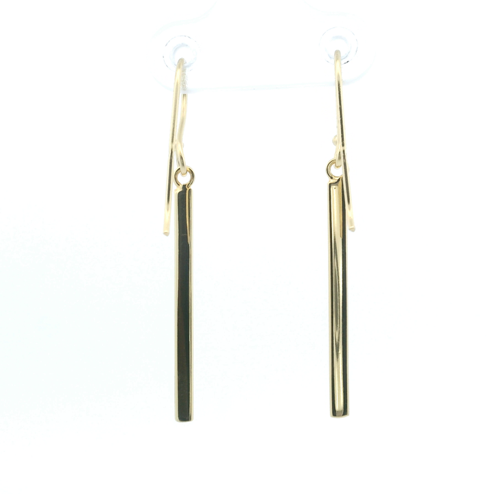 14K Yellow Gold Filled 1.5" Bar Drop Earrings