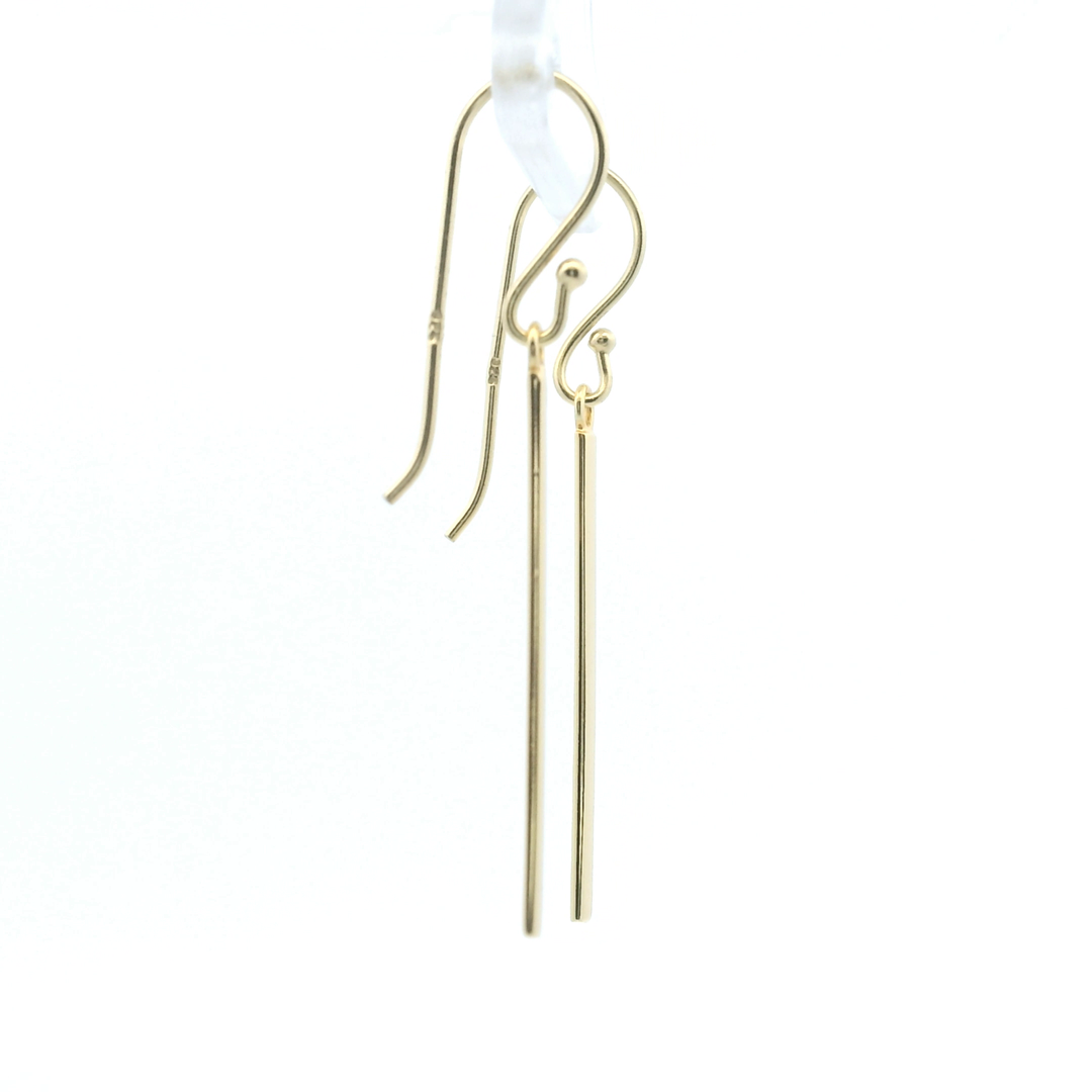 14K Yellow Gold Filled 1.5" Bar Drop Earrings