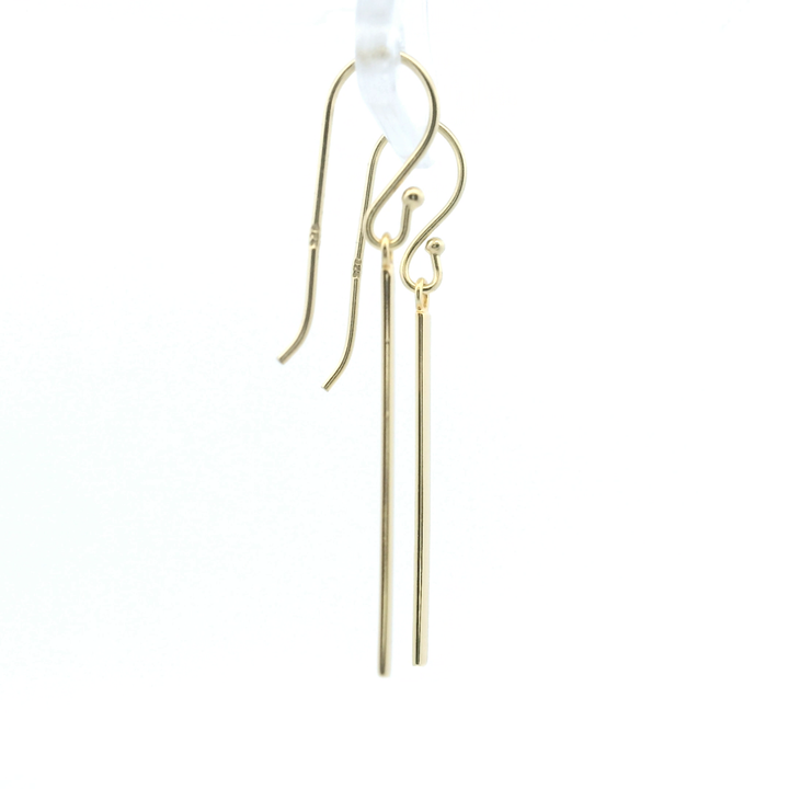 14K Yellow Gold Filled 1.5" Bar Drop Earrings