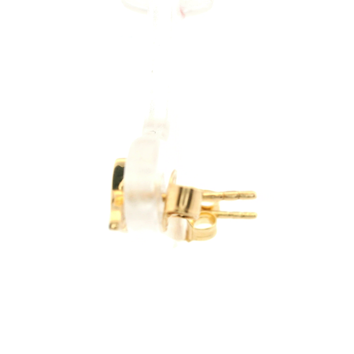 Estate 14KT Yellow Gold Cubic Zirconia Whale Tail Stud Earrings
