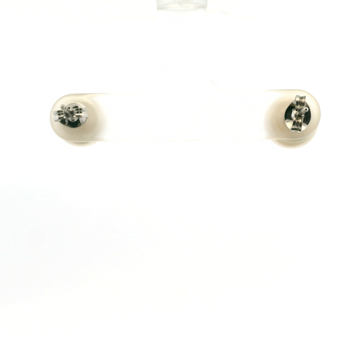 Estate Sterling Silver Button Pearl Studs