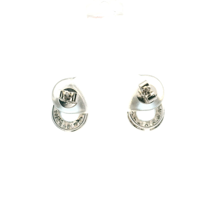 Estate 14KT White Gold Pear Aquamarine & Diamond Cluster Studs