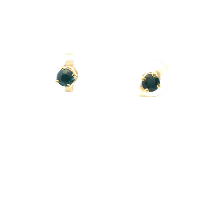 EST 14KTY 0.50CTW 3.5MM RC BLUE SAPPHIRE STUDS CONTEMPORARY