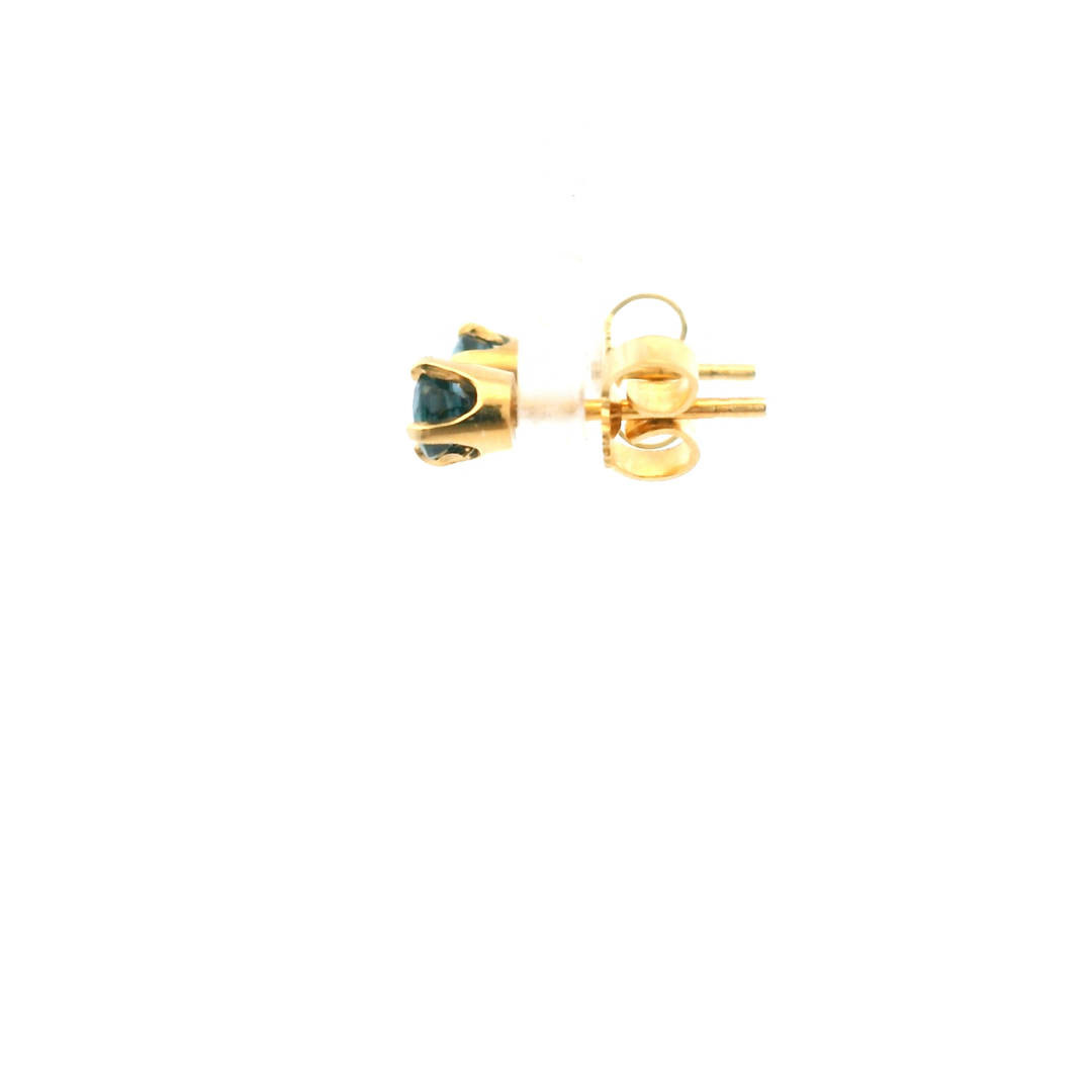 EST 14KTY 0.50CTW 3.5MM RC BLUE SAPPHIRE STUDS CONTEMPORARY