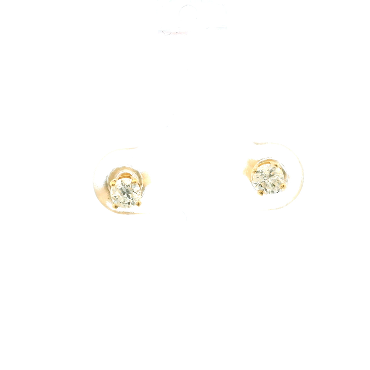 Estate 14KT Yellow Gold Round Brilliant Diamond Studs