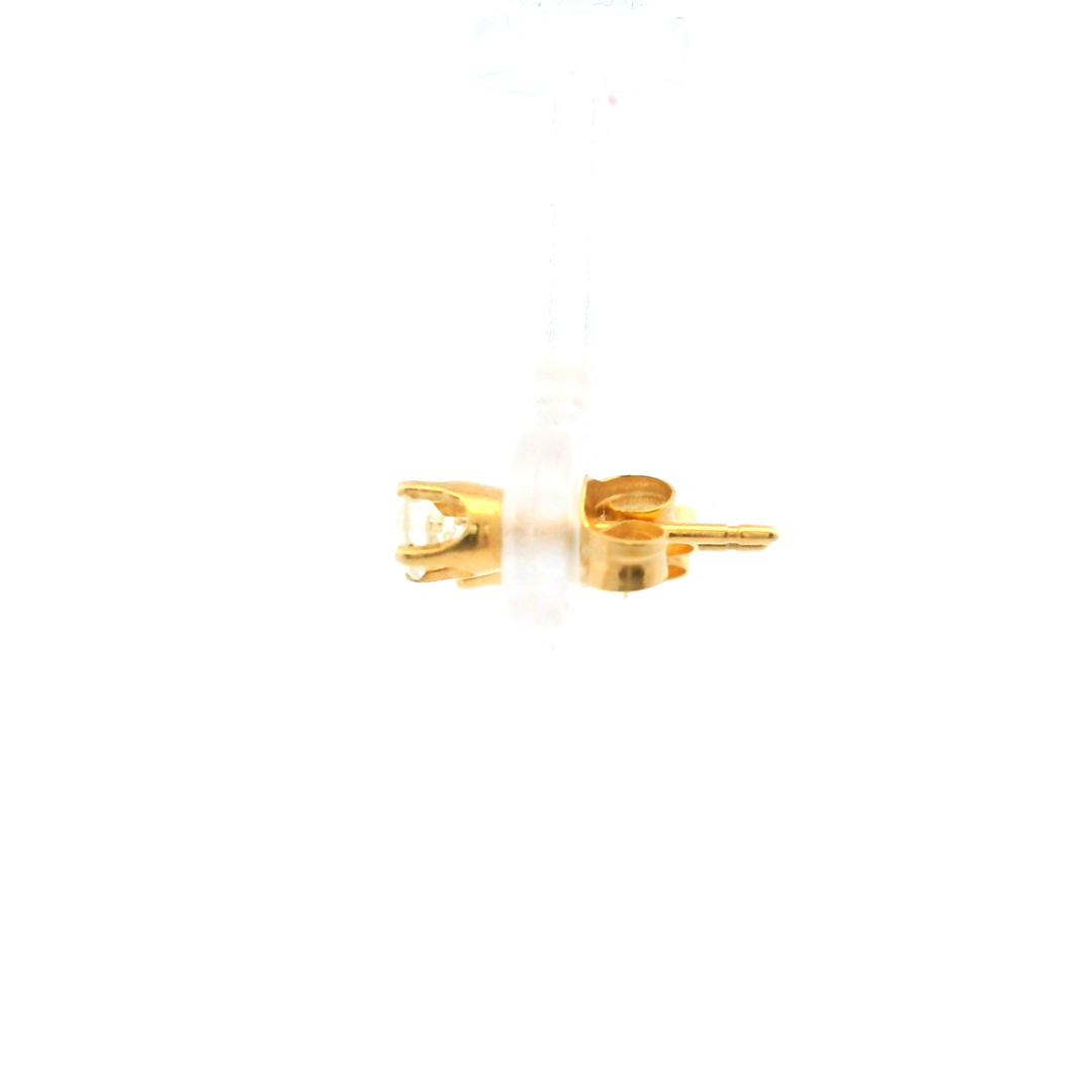 Estate 14KT Yellow Gold Round Brilliant Diamond Studs