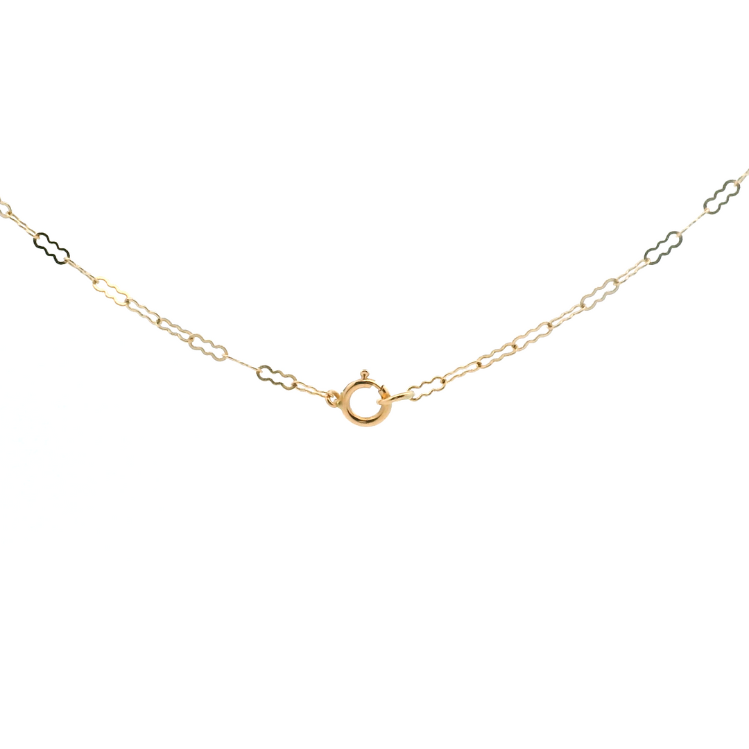 Estate 14KT Yellow Gold Black Onyx Station "Y" Necklace, Vintage