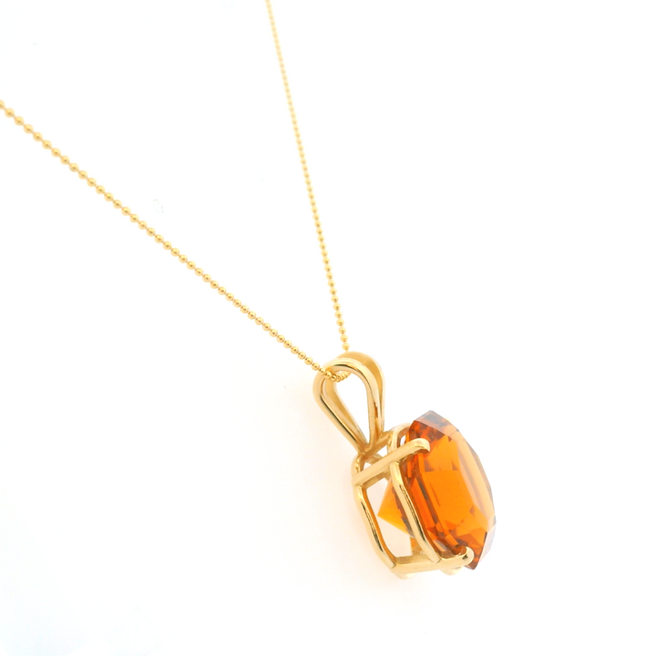 Estate 14KT Yellow Gold Octagonal Citrine Pendant