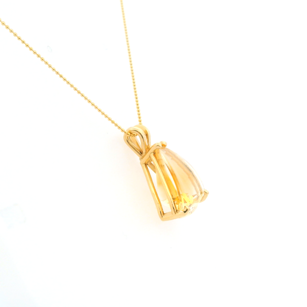 Estate 14KT Yellow Gold Fancy Triangular Citrine Pendant