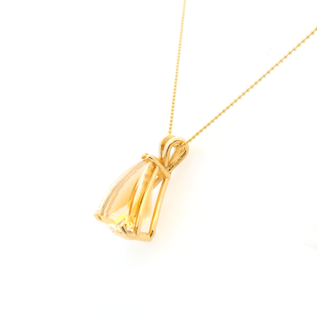 Estate 14KT Yellow Gold Fancy Triangular Citrine Pendant