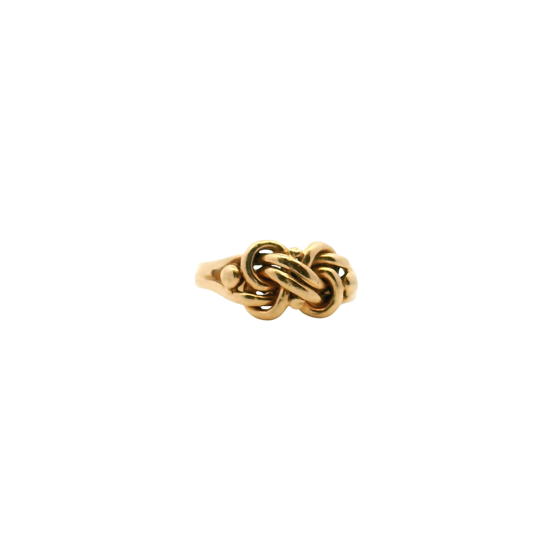 14K Yellow Gold Love Knot Ring Edwardian Size 5.5