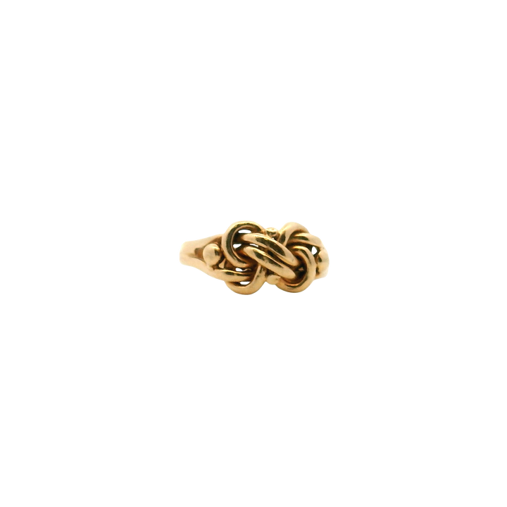 14K Yellow Gold Love Knot Ring Edwardian Size 5.5