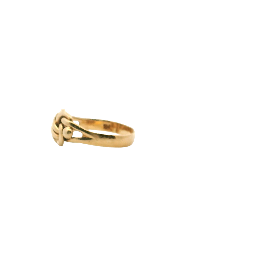14K Yellow Gold Love Knot Ring Edwardian Size 5.5