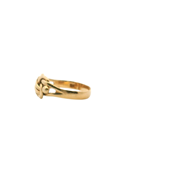 14K Yellow Gold Love Knot Ring Edwardian Size 5.5
