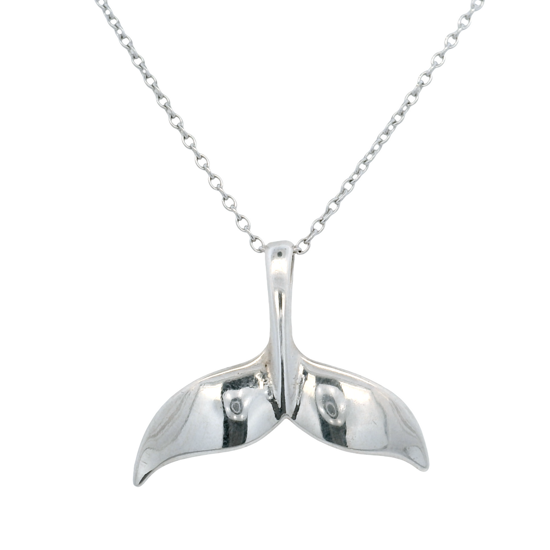 Estate Sterling Silver Whale Tail Pendant