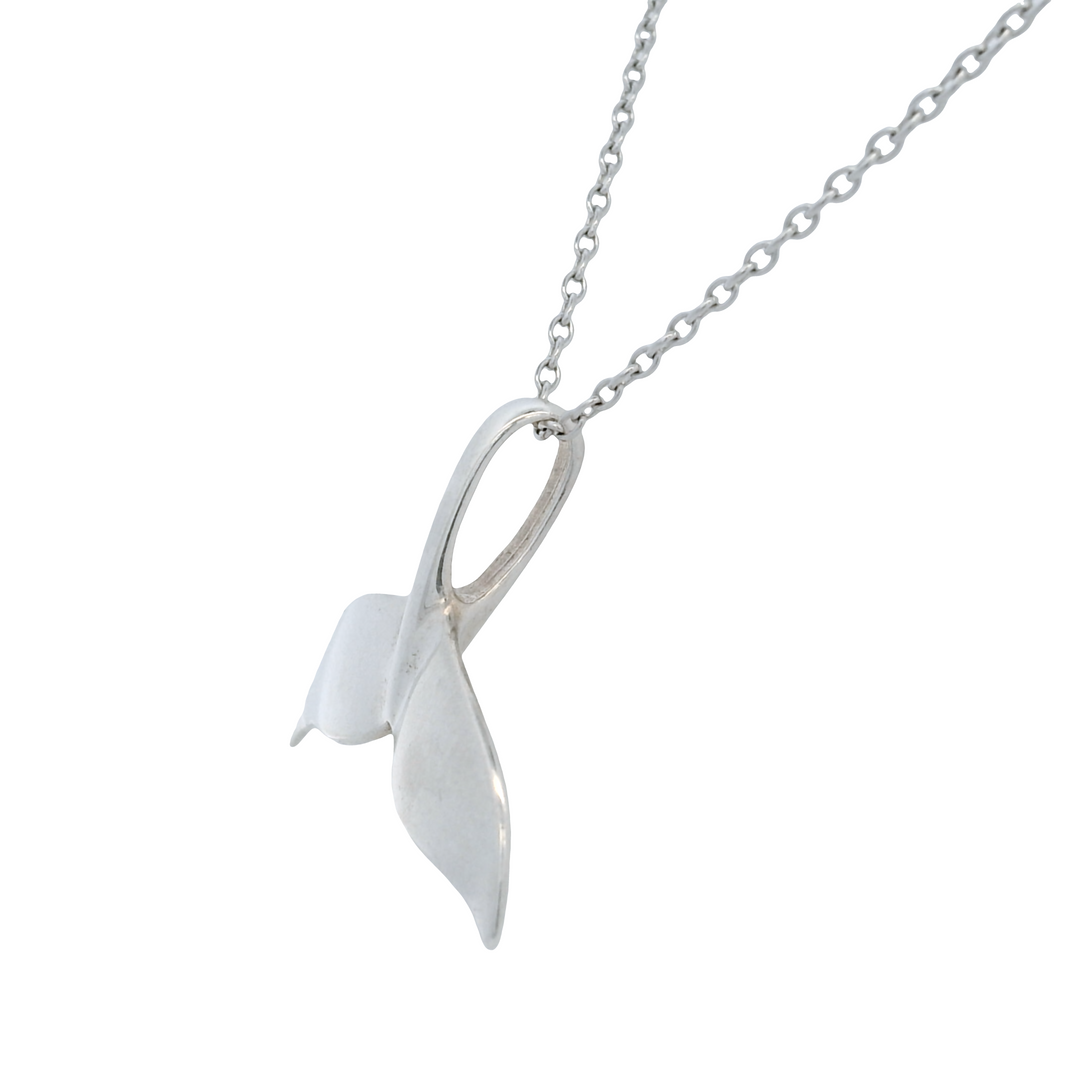 Estate Sterling Silver Whale Tail Pendant