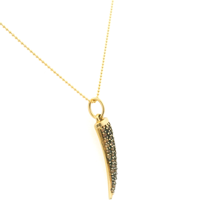 Estate 14K Yellow Gold 0.38CTW Fancy Brown Diamond Talon Pendant