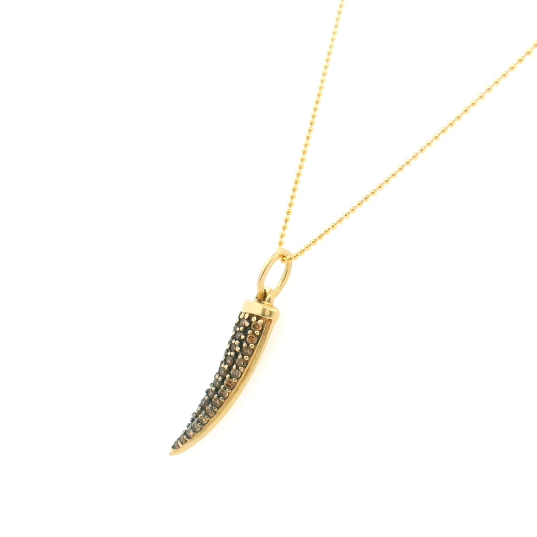 Estate 14K Yellow Gold 0.38CTW Fancy Brown Diamond Talon Pendant