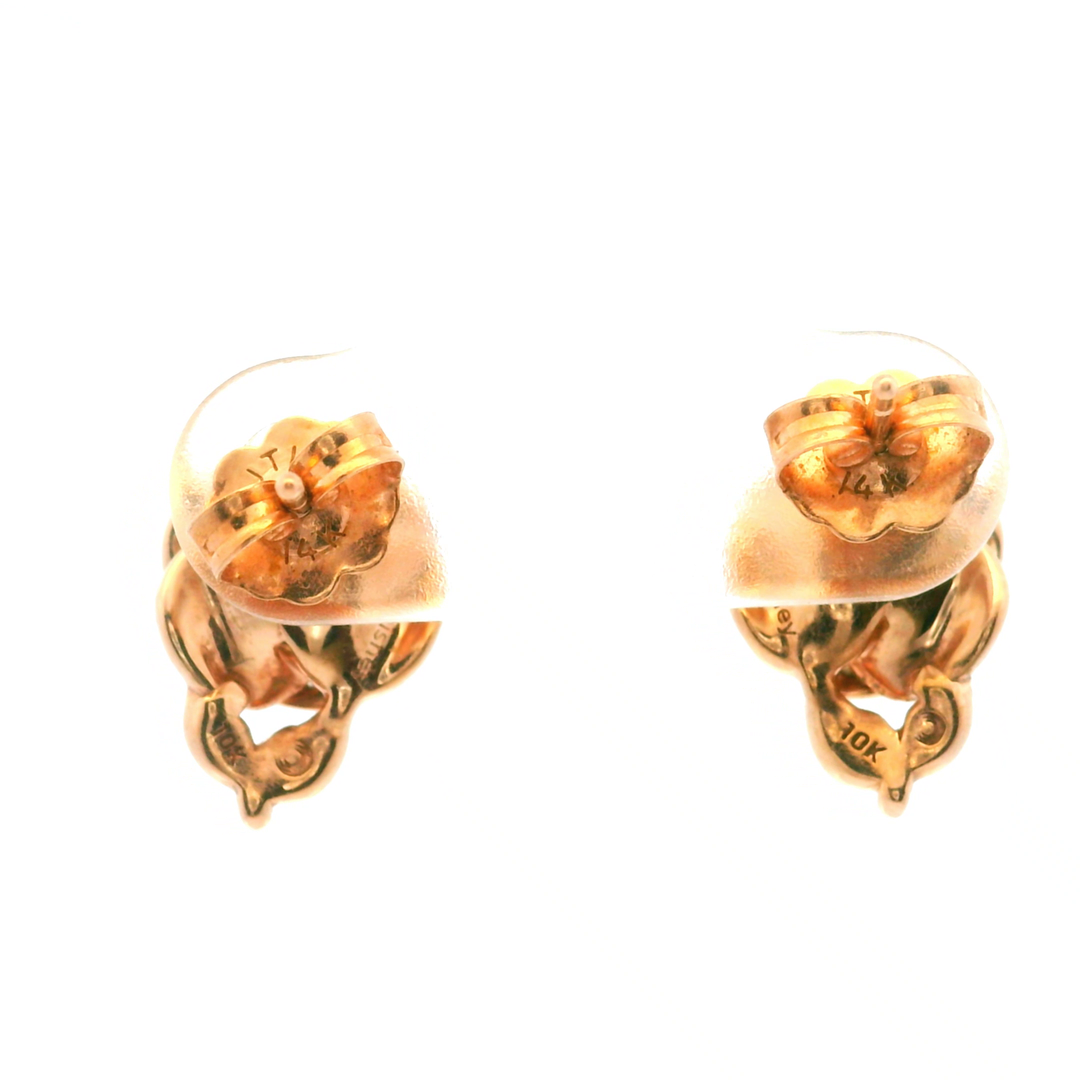 10KT Rose Gold Diamond Rose Stud Earrings