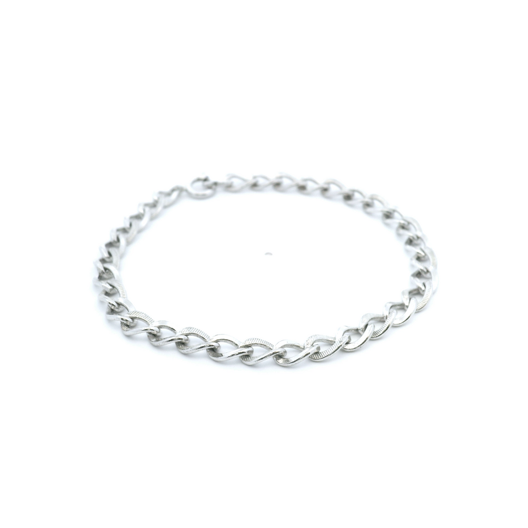 Estate Sterling Silver Textured Link Bracelet