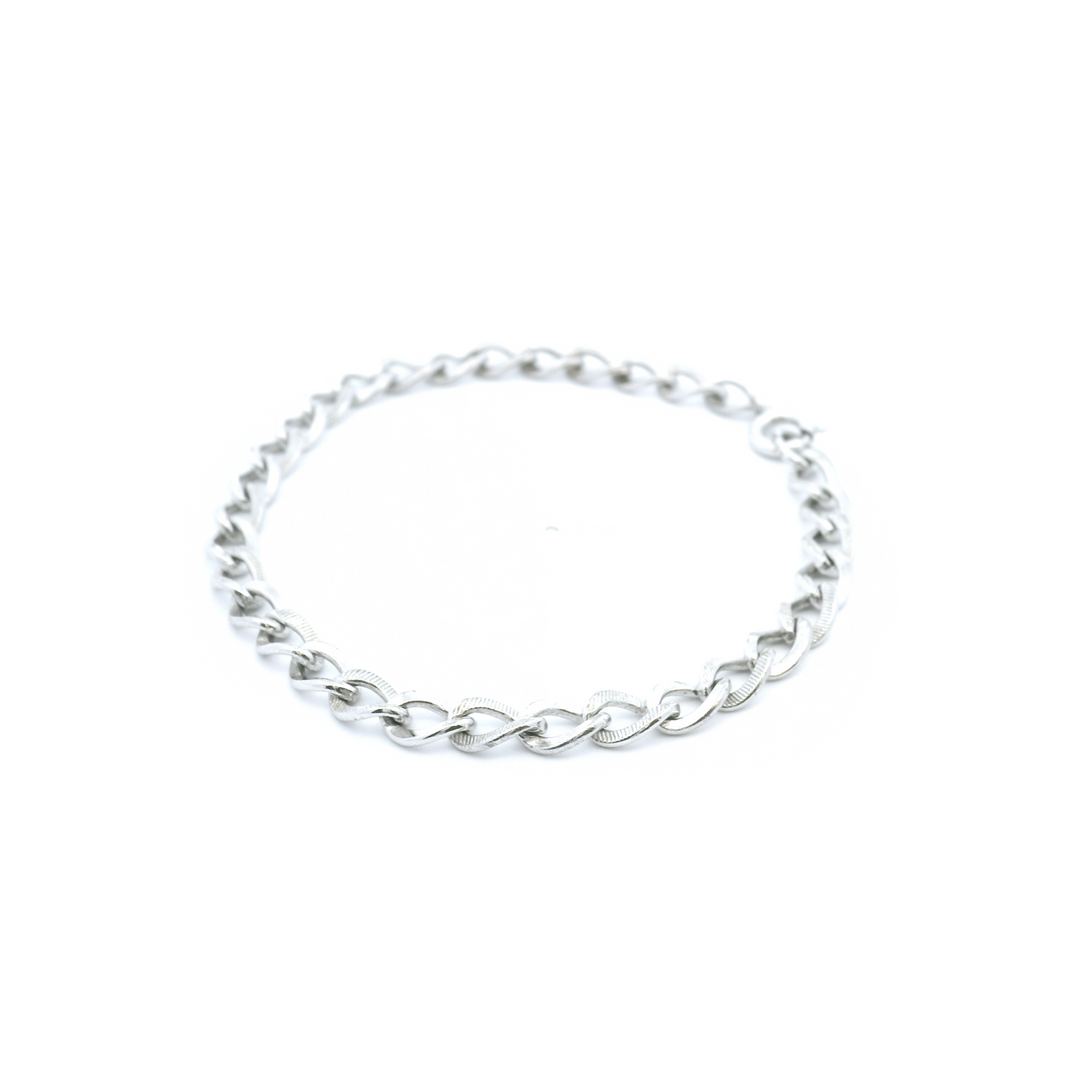 Estate Sterling Silver Textured Link Bracelet