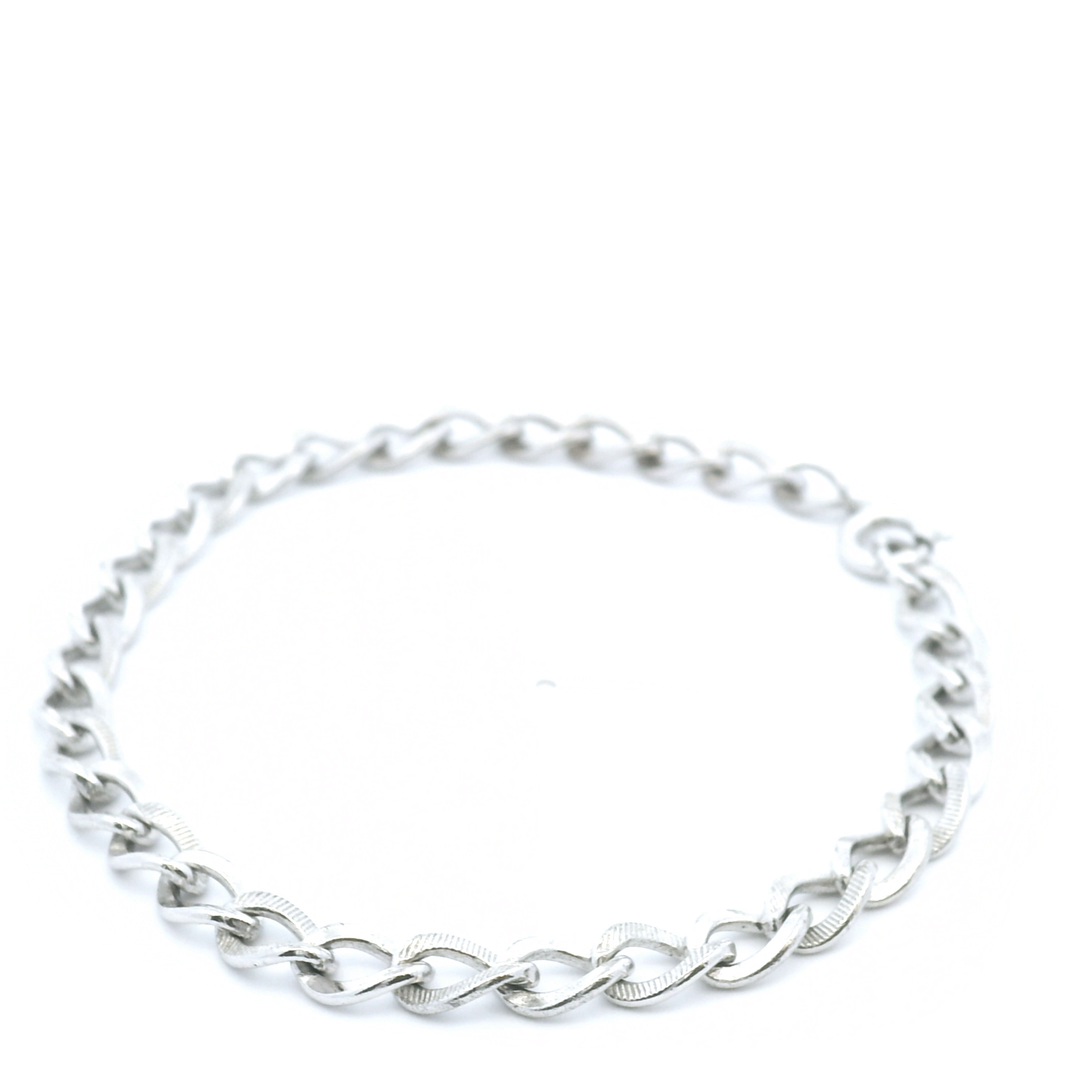 Estate Sterling Silver Textured Link Bracelet
