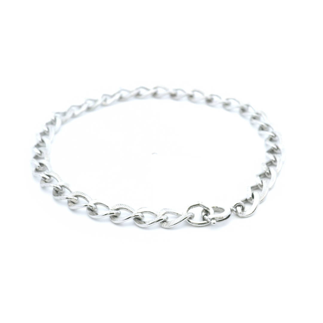 Estate Sterling Silver Textured Link Bracelet