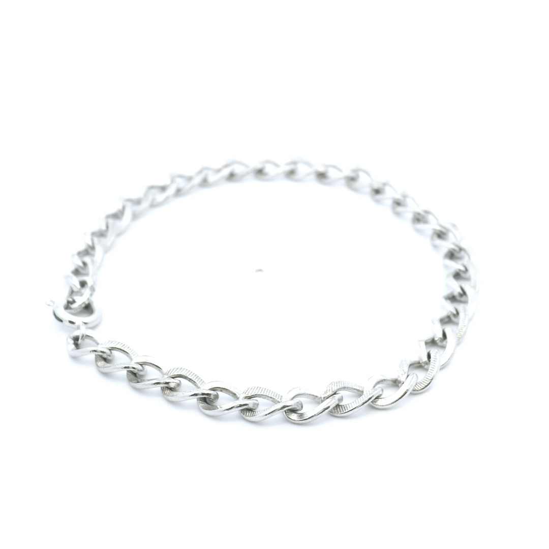 Estate Sterling Silver Textured Link Bracelet