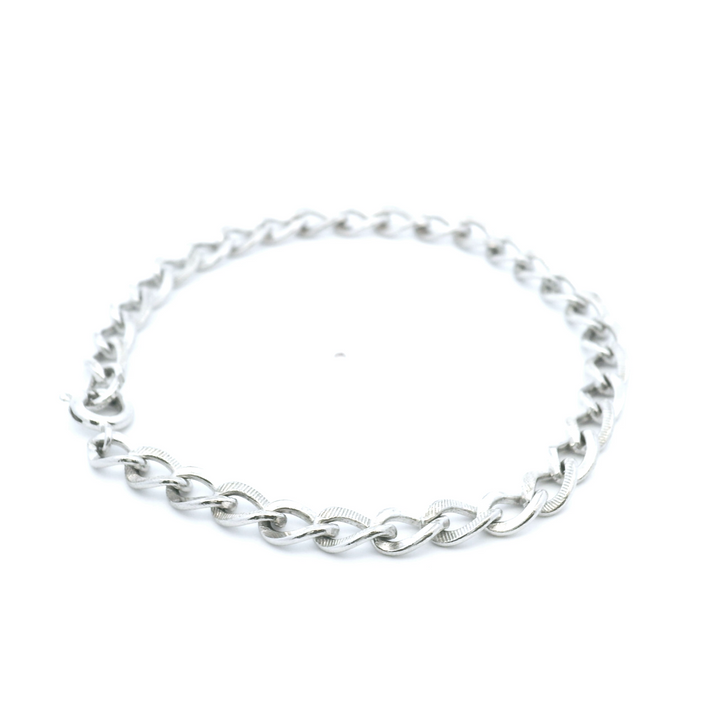 Estate Sterling Silver Textured Link Bracelet