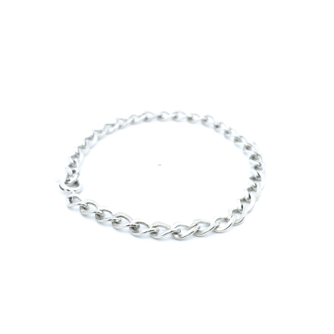Estate Sterling Silver Textured Link Bracelet