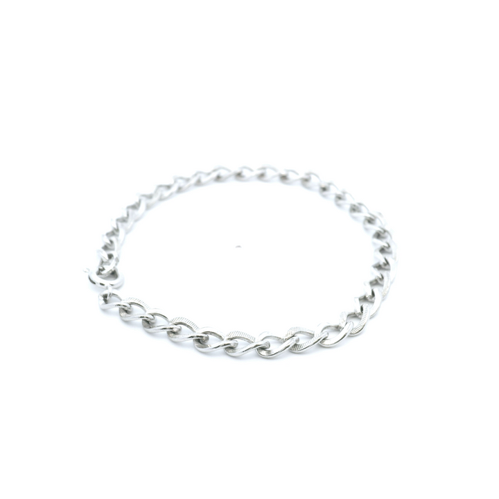 Estate Sterling Silver Textured Link Bracelet