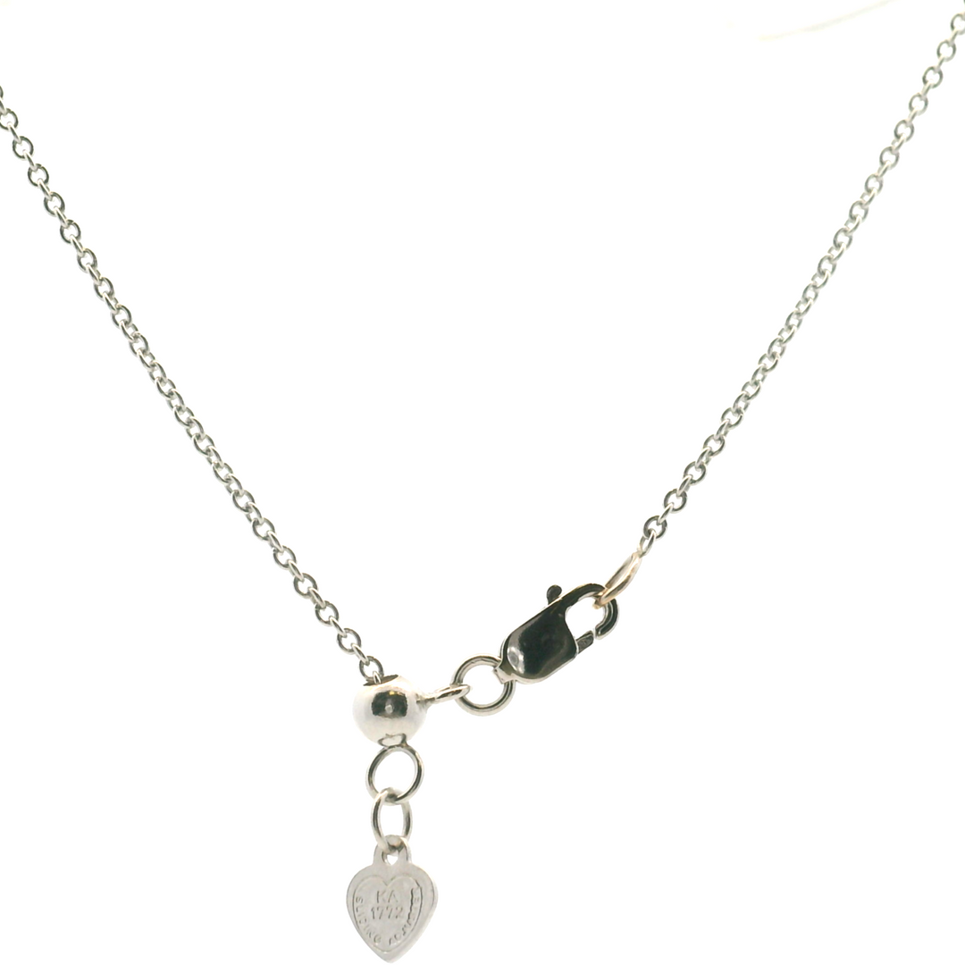 Estate 14KT White Gold Round Brilliant Diamond Solitaire Pendant