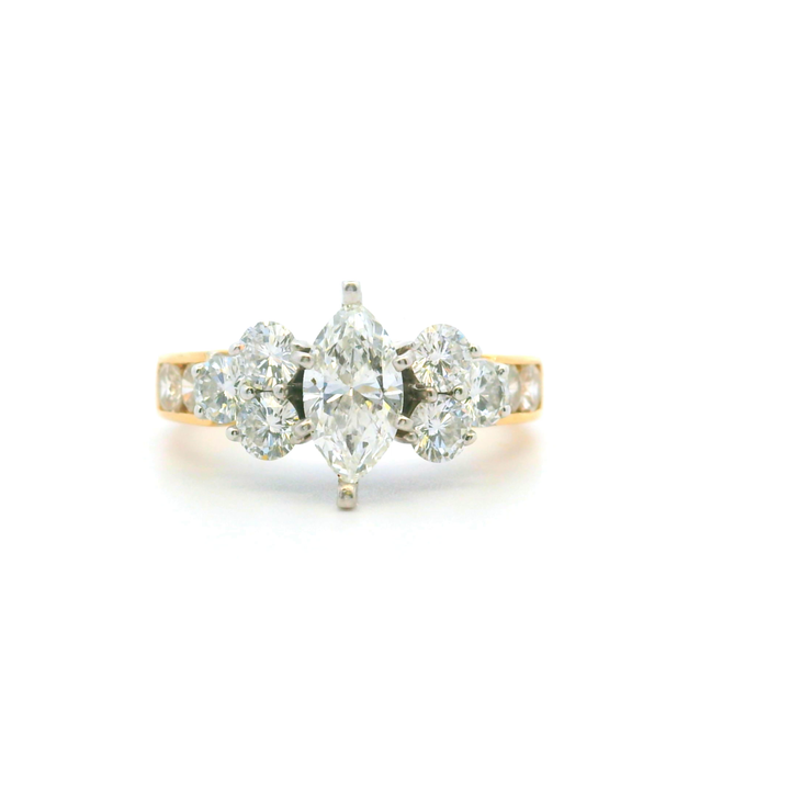 Estate 14K Yellow Gold & Platinum 1.93CTWDiamond Engagement Ring from the Leo Bridal Collection