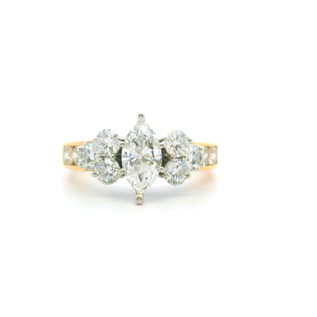 Estate 14K Yellow Gold & Platinum 1.93CTW Diamond Engagement Ring from the Leo Bridal Collection