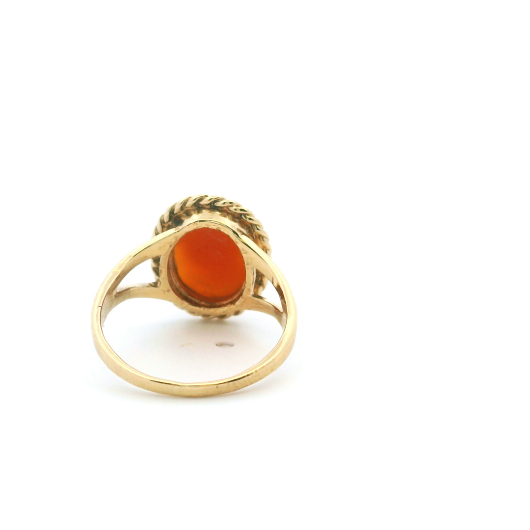 Estate 10K Yellow Gold Vintage Shell Cameo Ring