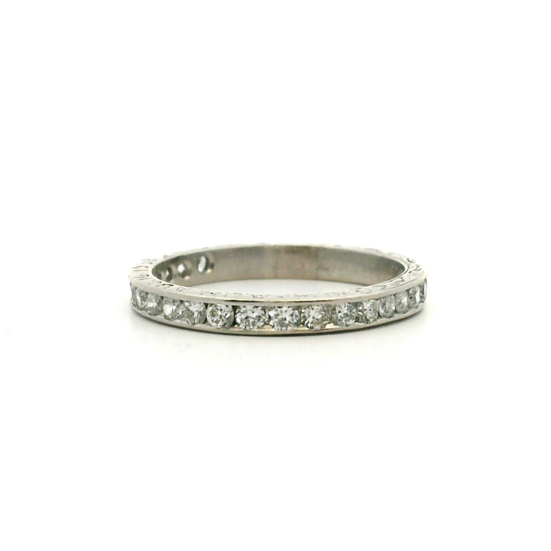Estate Platinum 0.37CTW Vintage Diamond Wedding Band