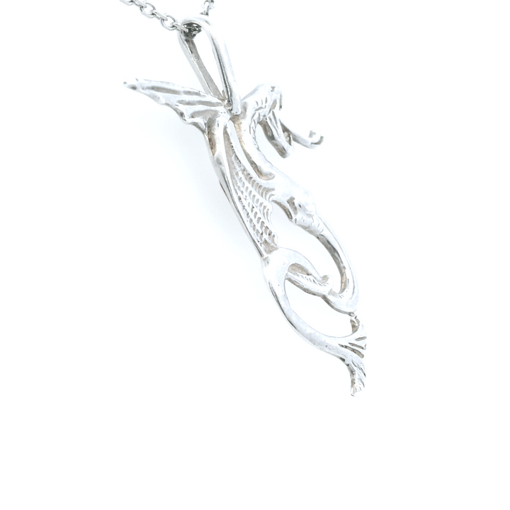 Estate Sterling Silver Dragon Pendant