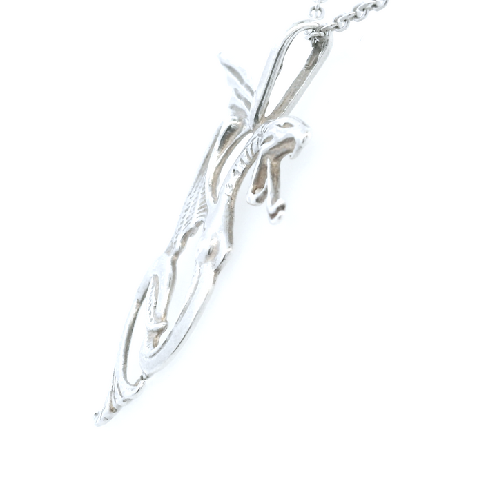 Estate Sterling Silver Dragon Pendant