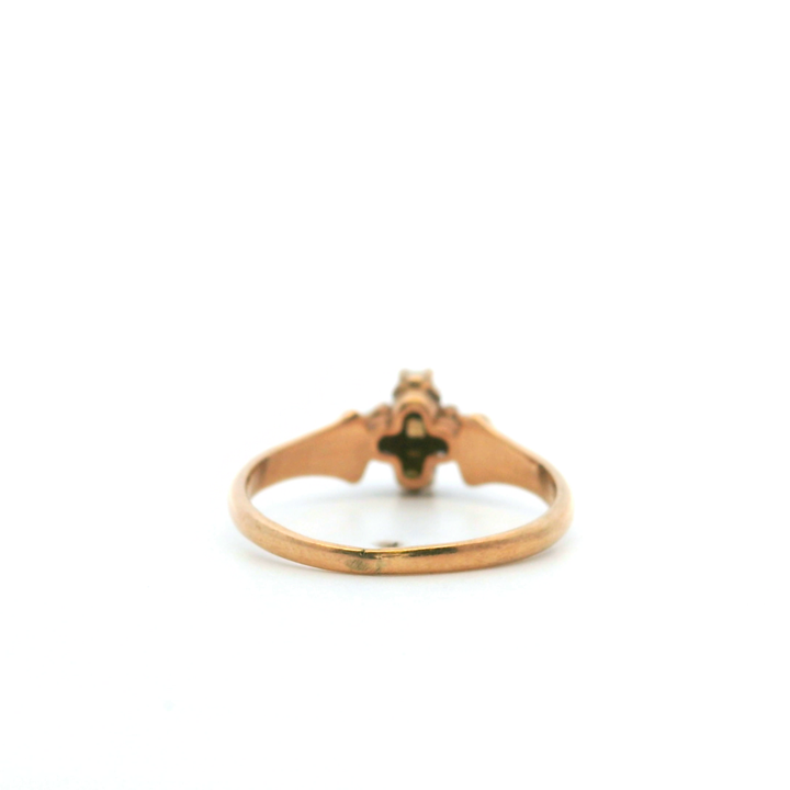 Estate 10KT Yellow Gold Seed Pearl Ring, Victorian