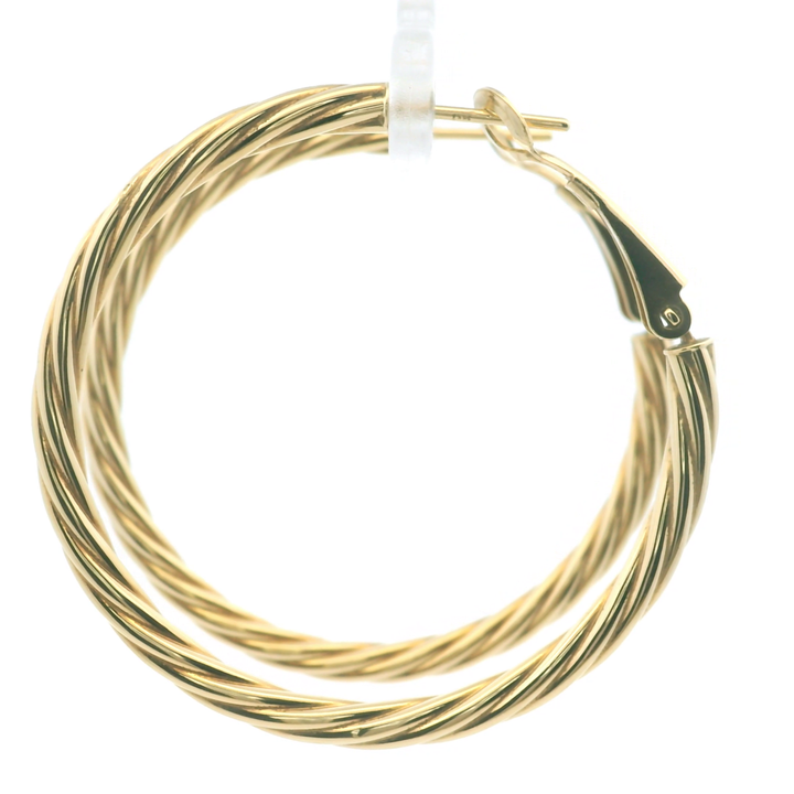 Estate 14KT Yellow Gold Hollow Twisted Hoops