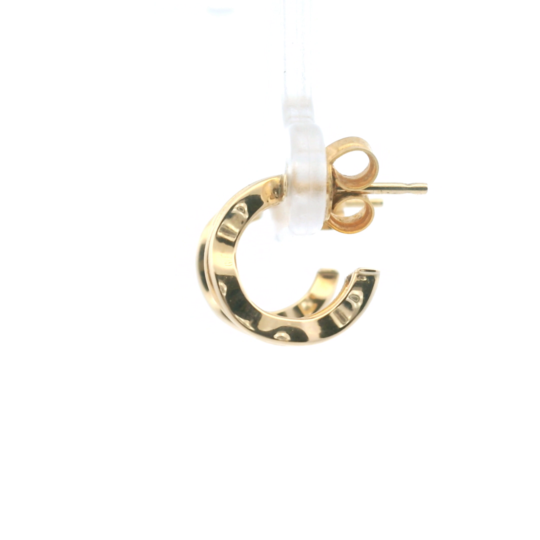 Estate 14KT Yellow Gold Wavy Openwork Hoops