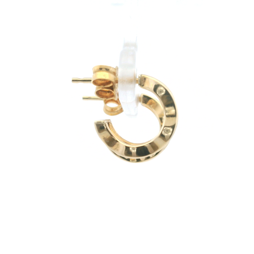 Estate 14KT Yellow Gold Wavy Openwork Hoops