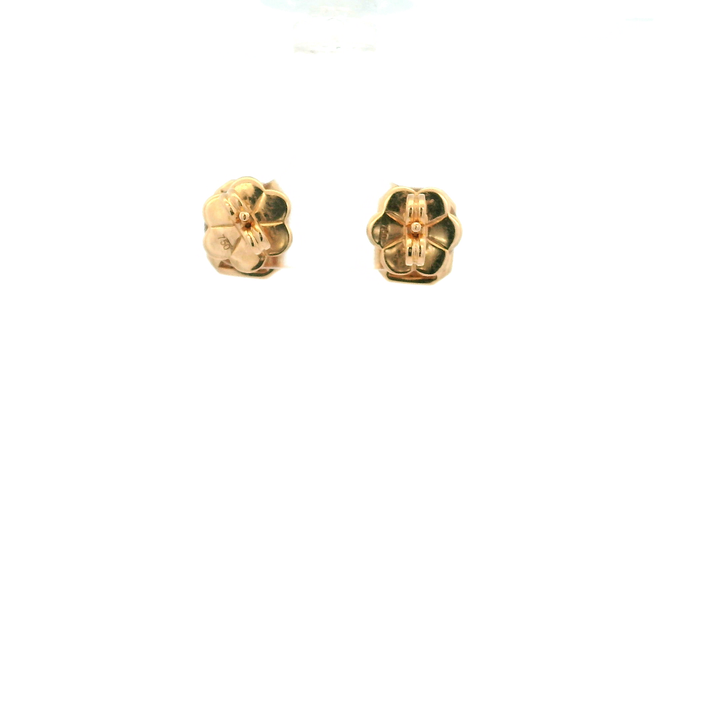 Estate 18K Rose Gold Emerald Shape Diamond Cluster Stud Earrings 0.80CT TWT